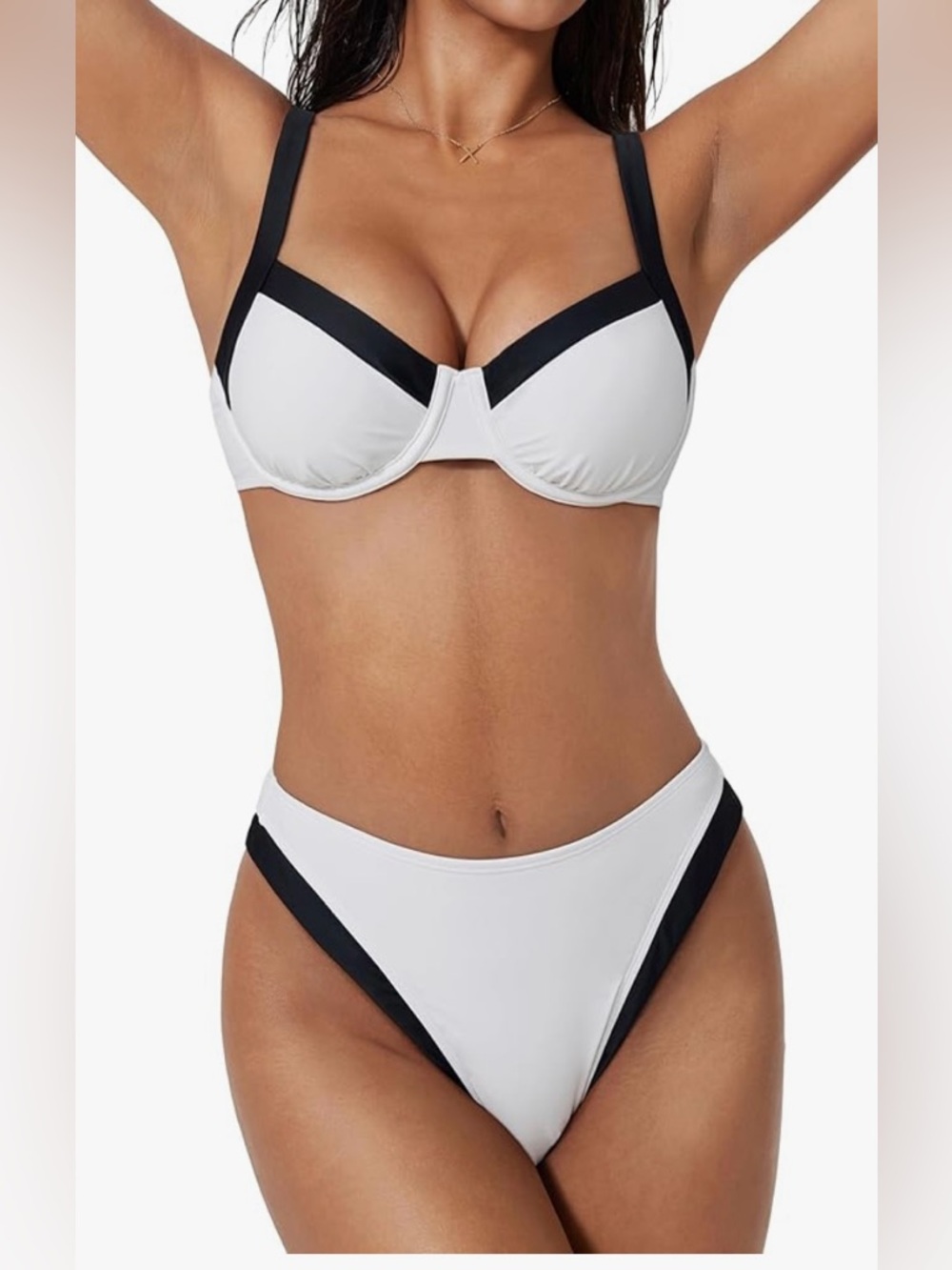 NWT SUUKSESS Color Block Underwire Bikini Sets High Cut 2 Piece Swimsuit size M